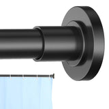 CorkLatta Black Shower Curtain Rod 31 to 104 Inch,1 Inch Diameter Adjustable Spring Tension Curtain Rod No Drilling Stainless St