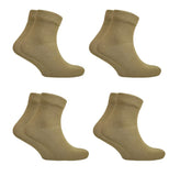 Vdangi: Men & Women Police Khaki Dress Ankle Length Comed Cotton Socks Trekking Training Free Size Pack Of 4 Pairs