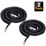 SHONCO Phone Cord Landline, 2 Pack 4M 13Ft Telephone Cord,Phone Cord,Phone Cords for landline with Standard RJ9 4P4C Plugs,Black