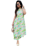 Anni Designer Women'S Rayon Viscose A-Line Printed Kurta With Pant (Uzma Green_S_Green_Small),Green,S