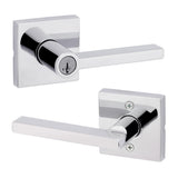 Kwikset Halifax Keyed Storeroom Entry Door Handle with Lock and Key, Secure Keyed Reversible Lever Exterior, for Front Entrance