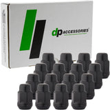 DPAccessories Black 1/2-20 Lug Nuts | Closed End Bulge Acorn | 36mm (1.4) Tall | 19mm (3/4) Hex | Set of 16 | D3112BK/16