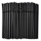 FOREVERIE Plastic Bendable Flexible Straws for Drinking, Caliber 6 MM Length 21 CM (8.27 Inches), 1000 Counts Value Pack, Black,