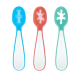 Nuby Baby's First Spoons Set - (3-Pack) Feeding Utensils for Babies - 6+ Months - Blue/Red/Aqua