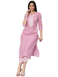 Gosriki Women'S Cotton Blend Straight Printed Kurta With Pant (Kavi Pink-Nw5-Gs_Xl_Pink_X-Large),Pink,,B0BZMHSG28