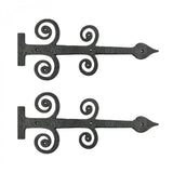 Renovators Supply Manufacturing Garage Door Decorative Hardware 16 in. Black Wrought Iron Rust Resistant Spade Styled Rustic Dum