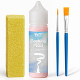 WAN2TLK Masking Fluid for Watercolor Painting 60ml Red with a Paintbrush and Eraser - Art Masking Fluid Pen Watercolor Medium Ar