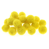 Zasy Needle Felt Balls Pure Wool Beads Dry Felted Balls 15mm Handmade DIY Crafts 20pcs (Yellow)