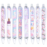 8PC Unicorn Pens Cute Cool Fun Rainbow Glitter Sparkle Animal Pen Kawaii Magical Mystical Party Supplies Decorations Office Supp