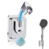 HONGYUETECH Shower Head Holder Adhesive, No-Drill Adjustable Handheld Shower Head Holder Wall Mount, Chrome Shower Wand Holder W