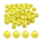 HARFINGTON 50pcs 20mm Yellow Wood Beads 4.5mm Large Hole Round Wooden Loose Spacer Beads for Jewelry Making Necklace Bracelets D