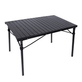 REDCAMP Roll Up Camping Tables That Fold Up, Lightweight Portable Compact Metal Camp Table for Grill Outdoor Picnic, Black Long