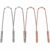 Varneya Copper Tongue Cleaner & Stainless Steel Tongue Scraper Set | 4 Piece Oral Hygiene Combo