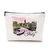 Watercolor Italy Gifts Makeup Bag Cosmetic Bag Italy Souvenirs Funny Italian Italy Travel Birthday Bachelorette Girls Trip Frien