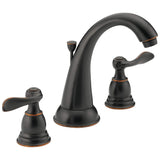 Delta Faucet Windemere Widespread Bathroom Faucet, Oil Rubbed Bronze Bathroom Sink Faucet, 3 Hole Bathroom Faucet, Metal Drain A