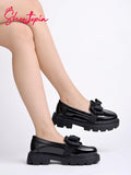 Shoetopia Smart Casual Bow Detailed Black Loafers For Girls-Eu40,Black,7,B0D5HDDCXT