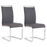 AZmac Modern Leather Dining Chairs Set of 2,Armless Kitchen Chairs,Dining Room Chairs with Upholstered Padded Seat and Sturdy Ch
