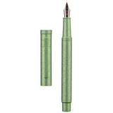 Hongdian 1851 Forest Fountain Pen Applegreen Ice Flowers, Extra Fine Nib Classic Design with Converter and Metal Pen Case