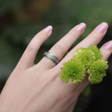 DURSI Spinner Ring for Women Mood Ring for Kid Fashion Stainless Steel Fidget Ring for Anxiety Sand Blast Finish (Chameleon 6mm,