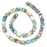 BENECREAT 33pcs Natural Abalone Shell Charms & Beads for DIY Jewelry Making, Rectangle Paua Shell, 12x8x3mm