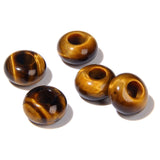 2TTFishoo 15PCS Big Hole Natural Stone Beads Gemstone for Jewelry Making,Rondelle European Loose Beads for DIY Making,Tiger's Ey