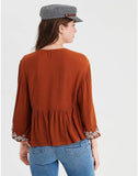 Anni Designer Women'S Tunics Tops Rayon Viscose Embroidered Short Top For Women (Sujan Brown_Xxl_Brown_Xx-Large),Brown,2XL,Rayon,Modern,
