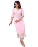 Gosriki Women'S Cotton Blend Straight Solid Kurta With Pant (Takada Pink-Gs_Xl_Pink_X-Large),Pink,,B0D3QN7XFG