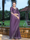 Satrani Womens Pure Georgette Saree (3186S135N_Light Purple)