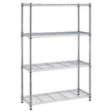 BestOffice | 4-Tier Wire Storage Shelves | 36x14x54 | Chrome | with Adjustable Racks | Heavy-Duty Metal Shelf, Holds Upto 1000 l