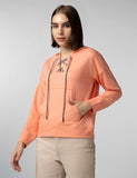 Fyltr Women'S Drop Shoulder Hoodie With Lace Up Neck Detailing & Contrast Drawcord,Peachy Opal,Peachy Opal,L