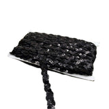 Yalulu 10 Meters Gleaming Ribbon Spangle Flat Sequins Paillette Ribbon DIY Sewing Trim Bridal Wedding Applique (Black)