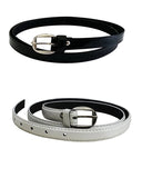 Pinkit WomenS Combo Set Of 2 Pu Leather Belts (Black & White) (Size 26 Inches To 34 Inches)