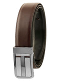 Zevora Men Brown Reversible Leather Belt Cb3Met