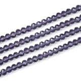 500pcs Czech Faceted Rondelle Crystal Glass Loose Beads 4mm Small Tiny Spacer Bulk Amethyst Purple for DIY Craft Jewelry Making