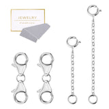 925 Sterling Silver Double Lobster Clasp and Necklace Extender White Gold Plated Double Lobster Clasps Connector Bracelet Neckla