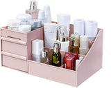 Simbuy Makeup Organizer for Vanity- Bathroom Countertop Cosmetics Organizer with Drawers for Lipstick, Brushes, Lotions, Eyeshad