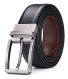 Sunshopping MenS Formal Artificial Leather Black & Brown Reversible Pin Buckle Belt (Bob1) (36, Black02)