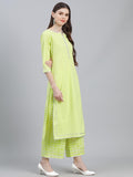 Libas Women'S Cotton Kurta Sets (6915_Green Green Xl