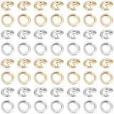 Beebeecraft 100Pcs 2 Colors Locking Jump Rings OD 5.5mm ID 3mm 18K Gold & 925 Sterling Silver Plated Brass Open Jump Ring Twist