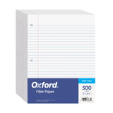 Oxford Filler Paper, 8 x 101/2 Inch Wide Ruled Paper, 3 Hole Punch, Loose Leaf Notebook Paper for 3 Ring Binders, 500 sheets (6