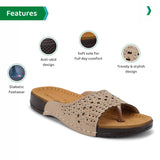 Ortho Joy Doctor Fancy Slipper For Women || Orthopedic Women'S Slipper || Regular Wear Slippers For Women,Beige,6,B0C411RPHG