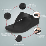 Ortho Joy Eva Slipper For Women || Waterproof & Everyday Flip Flops For Ladies || Slippers With Cushion Foot Bed || Anti-Slip Sole || Sweat Free,Black,4,B0DS59SM63