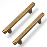 Goo-Ki 6-Pack Vintage Brass Drawer Handles 3-3/4 in(96mm) Hole Centers Straight Bar Pull,Antique Brass Solid Cabinet Pulls for K