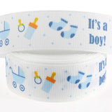 Midi Ribbon Its a boy Ribbon Single Face Printed Grosgrain Ribbon, 7/8 X 10 Yards, Baby Boy Ribbon for Baby Shower Birthday The