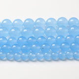 74pcs 10mm Blue Natural Chalcedony Aquamarines Stone Beads for Jewelry Making Round Jades Beads DIY Bracelet Accessories 32 2 St