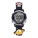Hooper 3D Digital Watch For Boys | 7 Colors Led Multifunctional Kids Watch With Silicone Strap | Ideal 5-10 Years (Space Black)