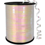 Iridescent Curling Ribbon White Holographic Curly Balloon Ribbon,500 Yard,1/5 for Crafts,Gift Wrapping, Balloon String, Baby Sho