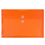 JAM PAPER Plastic Envelopes with Button & String Tie Closure - Letter Booklet - 9 3/4 x 13 - Orange - 12/Pack