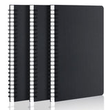 EUSOAR Grid Notebook Spiral, 3 Packs A4 11inch x 81/2inch Hardcover Black Journal, 120Pages/ 60Sheets Graph Paper for Engineering Mat
