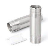 GORAGUCHI 2PCS 304 Stainless Steel Pipe Fittings, 2 Length Nipple Cast Pipe, 3/8 NPT Male x 3/8 NPT Male Threaded for water/oil/